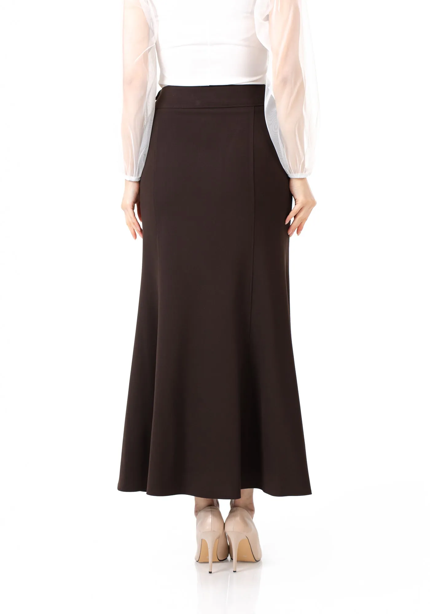 Brown Fishtail Maxi Skirt | Regular & Plus Size - G-Line